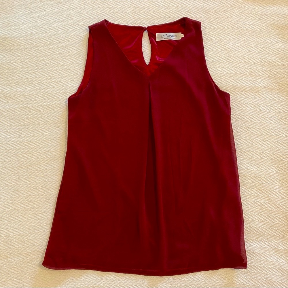 Red Chiffon Sleeveless Blouse Women’s’ Medium